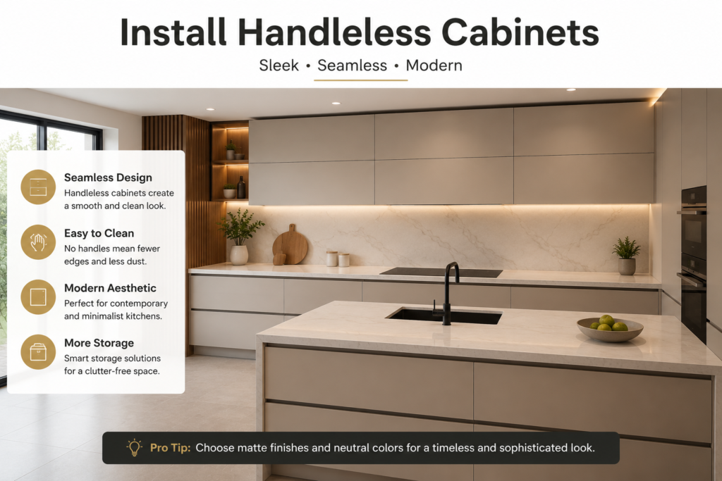 Install Handleless Cabinets