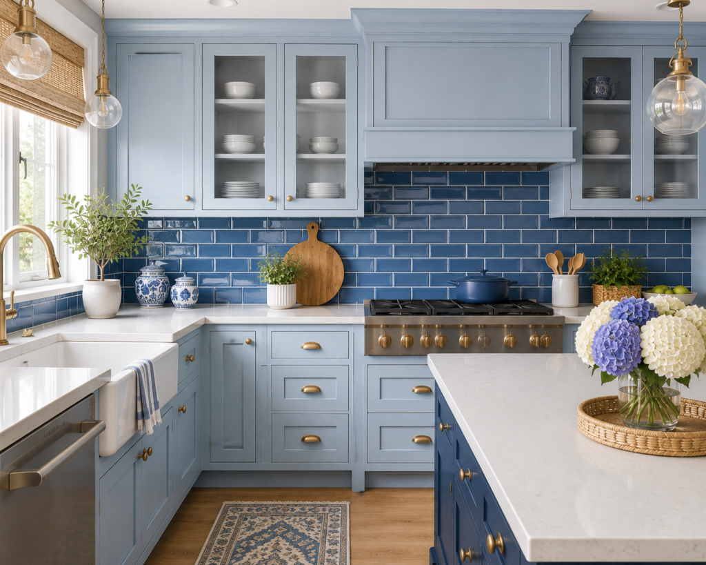 Install a Blue Subway Tile Backsplash