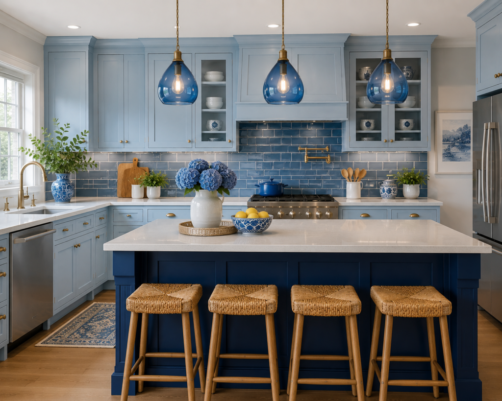 Decorate with Blue Pendant Lights