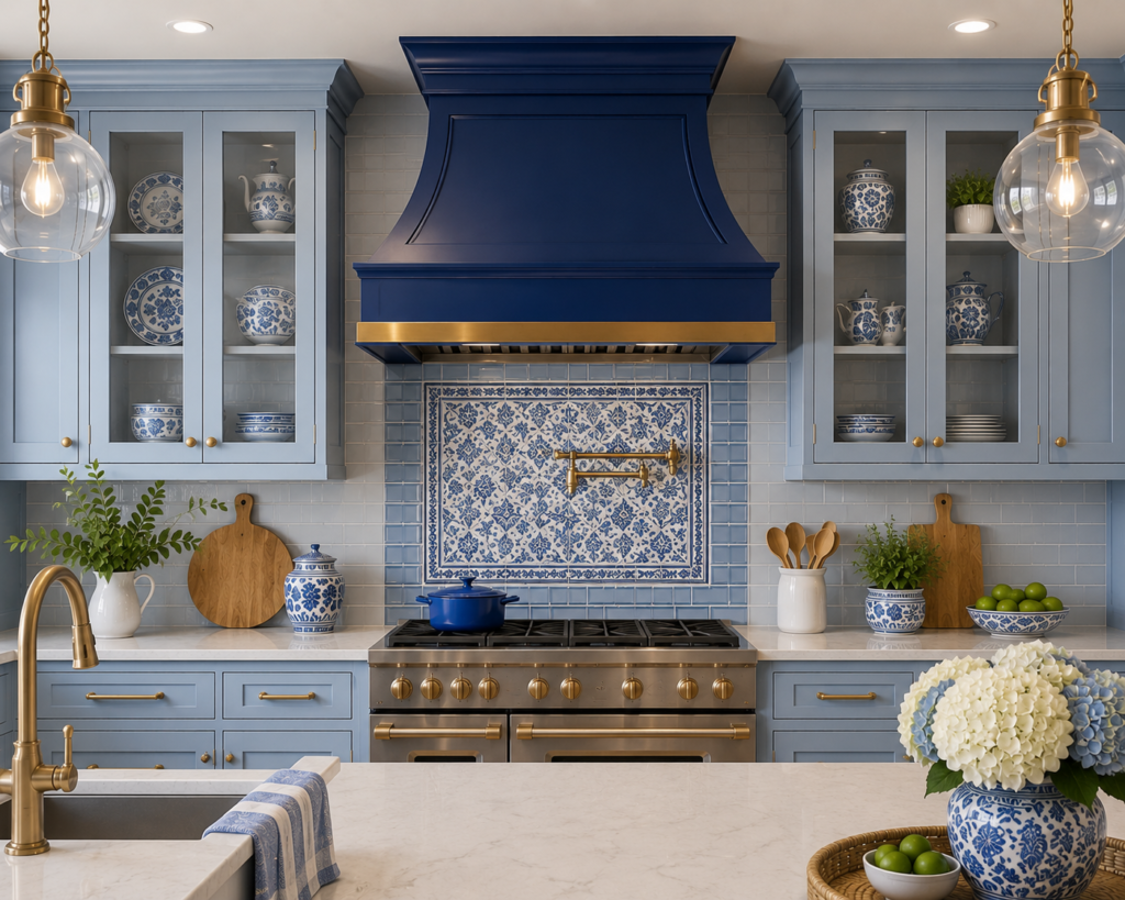 Install a Statement Blue Range Hood