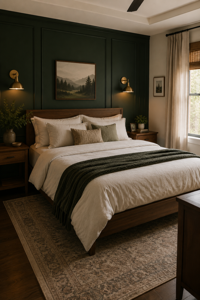 2. Add a Dark Green Accent Wall