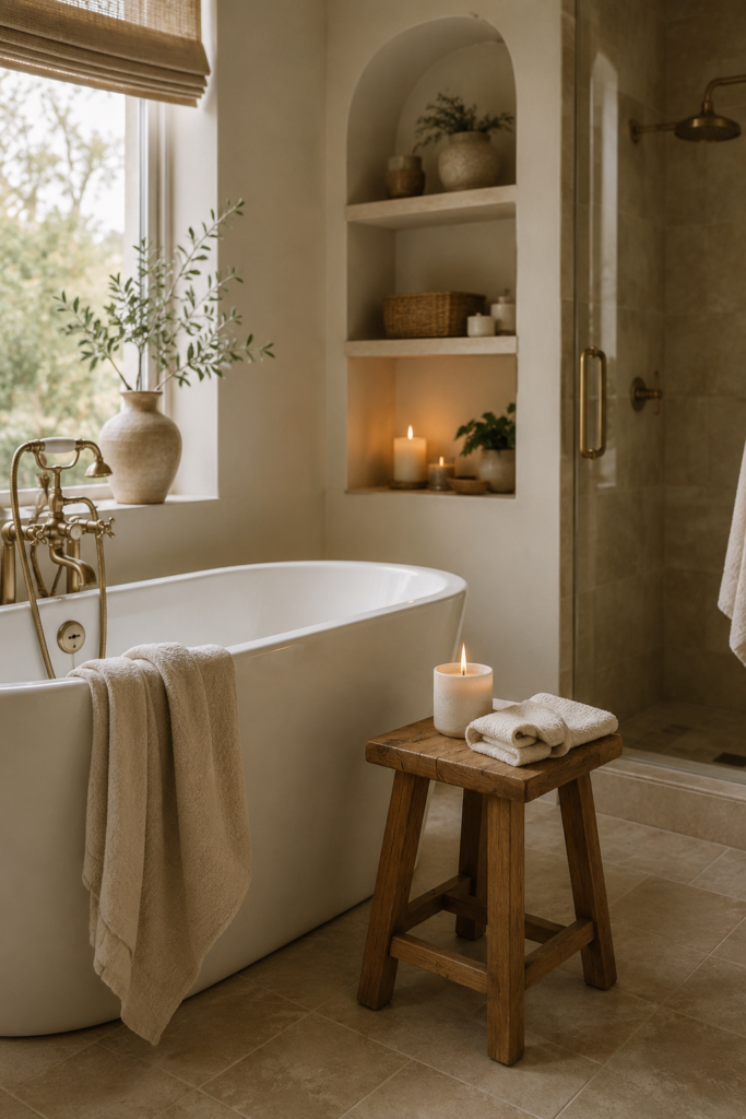 Small Stool Beside the Tub