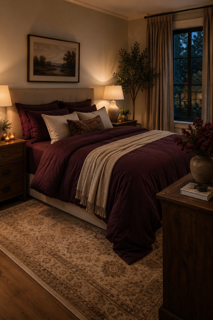 Deep Plum Bedding for a Rich Cozy Look