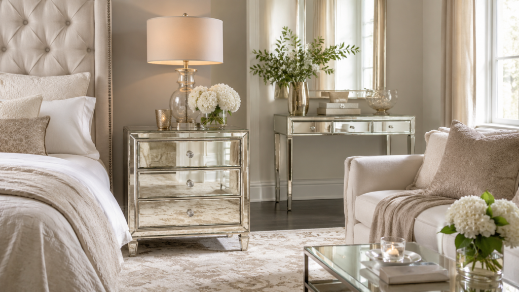 Mirrored Furniture for Subtle Glam